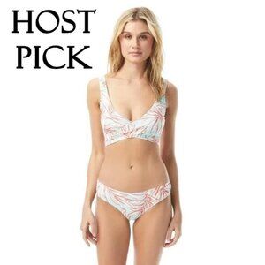 NWT Vince Camuto tropical print wrap front bikini top & bottom set